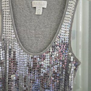 Woman sparkly tank top